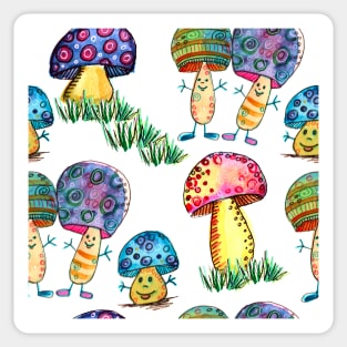 a small mushroom family Sticker